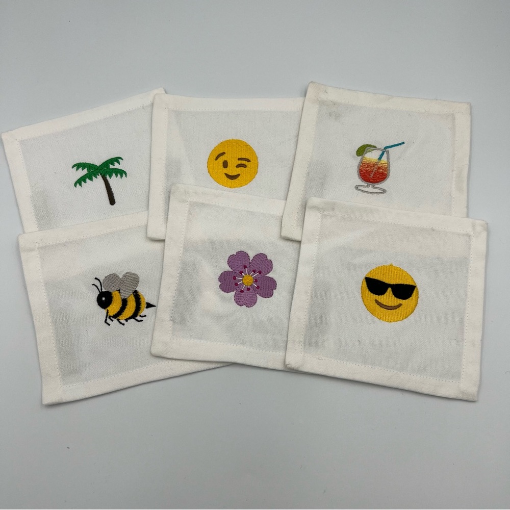 House of Pom Emoji Fabric Cocktail Napkins